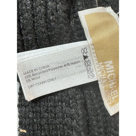 MICHAEL KORS Fisherman's rib knit women's winter scarf -BLACK - Picture 8 of 8